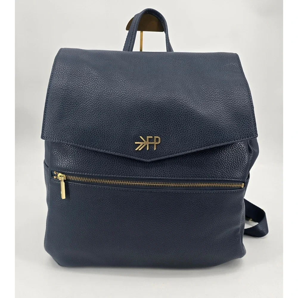 Freshly Picked Classic II Navy Blue Diaper Bag Backpack Gold Hardware Changing